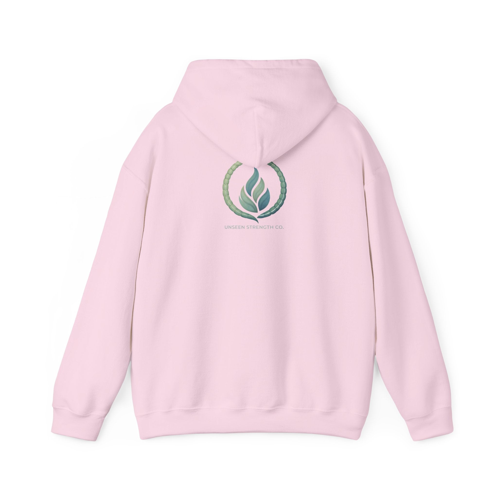 Health Symbol Hoodie – Minimal Pastel Cross & Leaf Wellness Graphic Hoodie