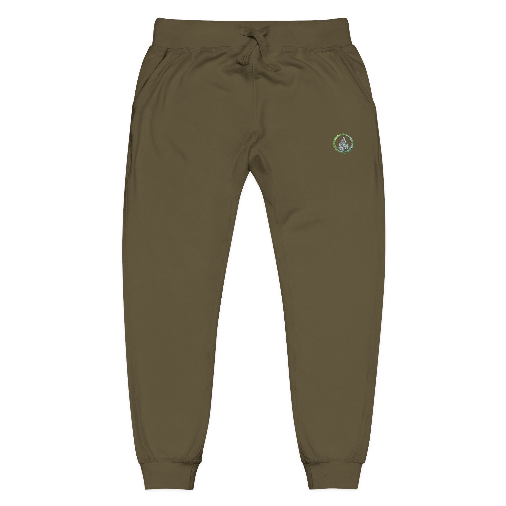 Bestickte Laurel-Logo-Sweatpants – Weiße Fleece-Jogginghose