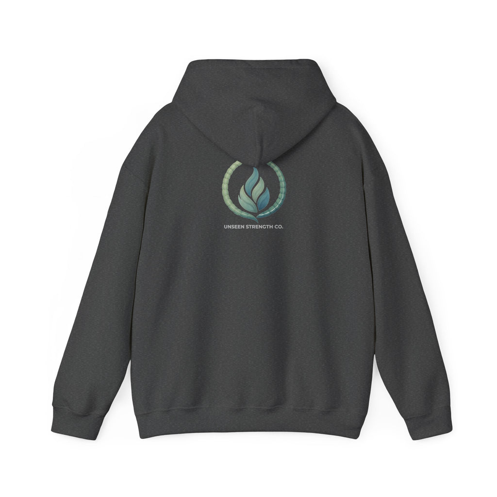 Health Symbol Hoodie – Minimal Pastel Cross & Leaf Wellness Graphic Hoodie
