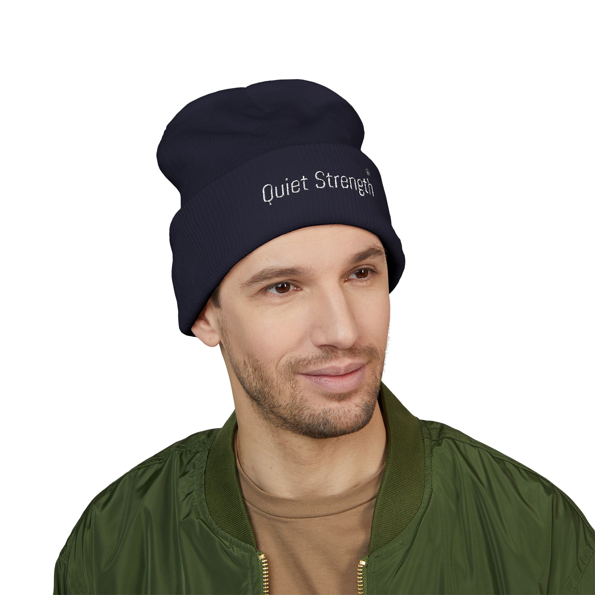 Quiet Strength Embroidered Cuffed Beanie