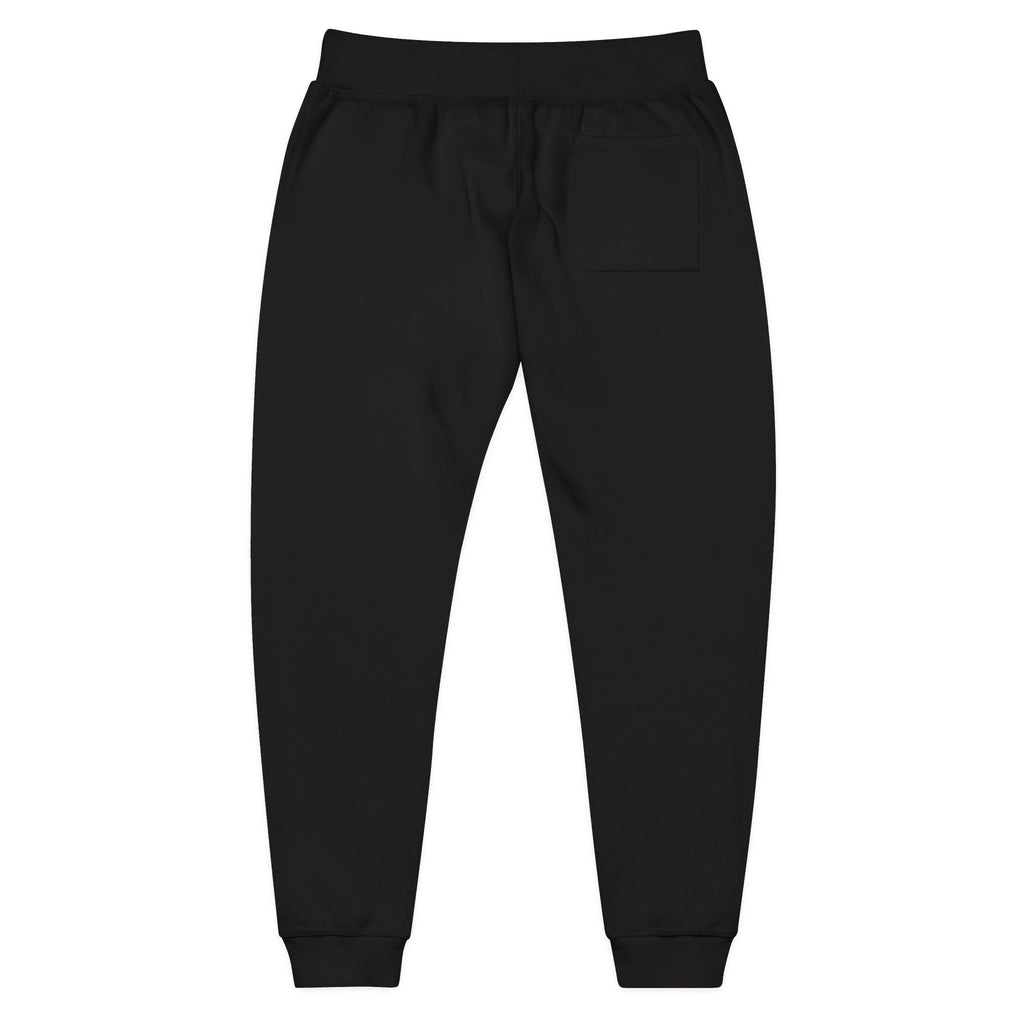 Embroidered Laurel Logo Sweatpants — White Fleece Joggers