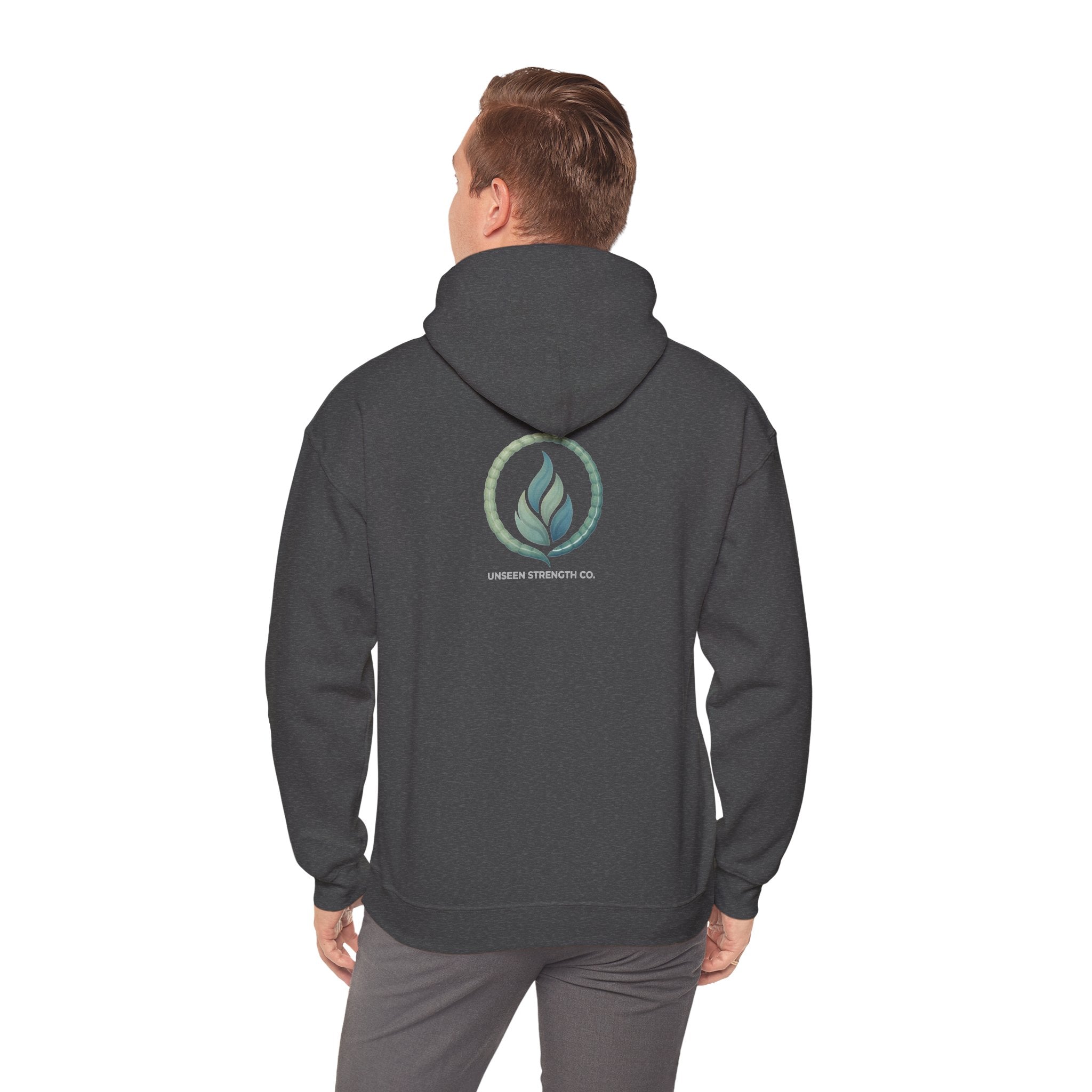 Health Symbol Hoodie – Minimal Pastel Cross & Leaf Wellness Graphic Hoodie