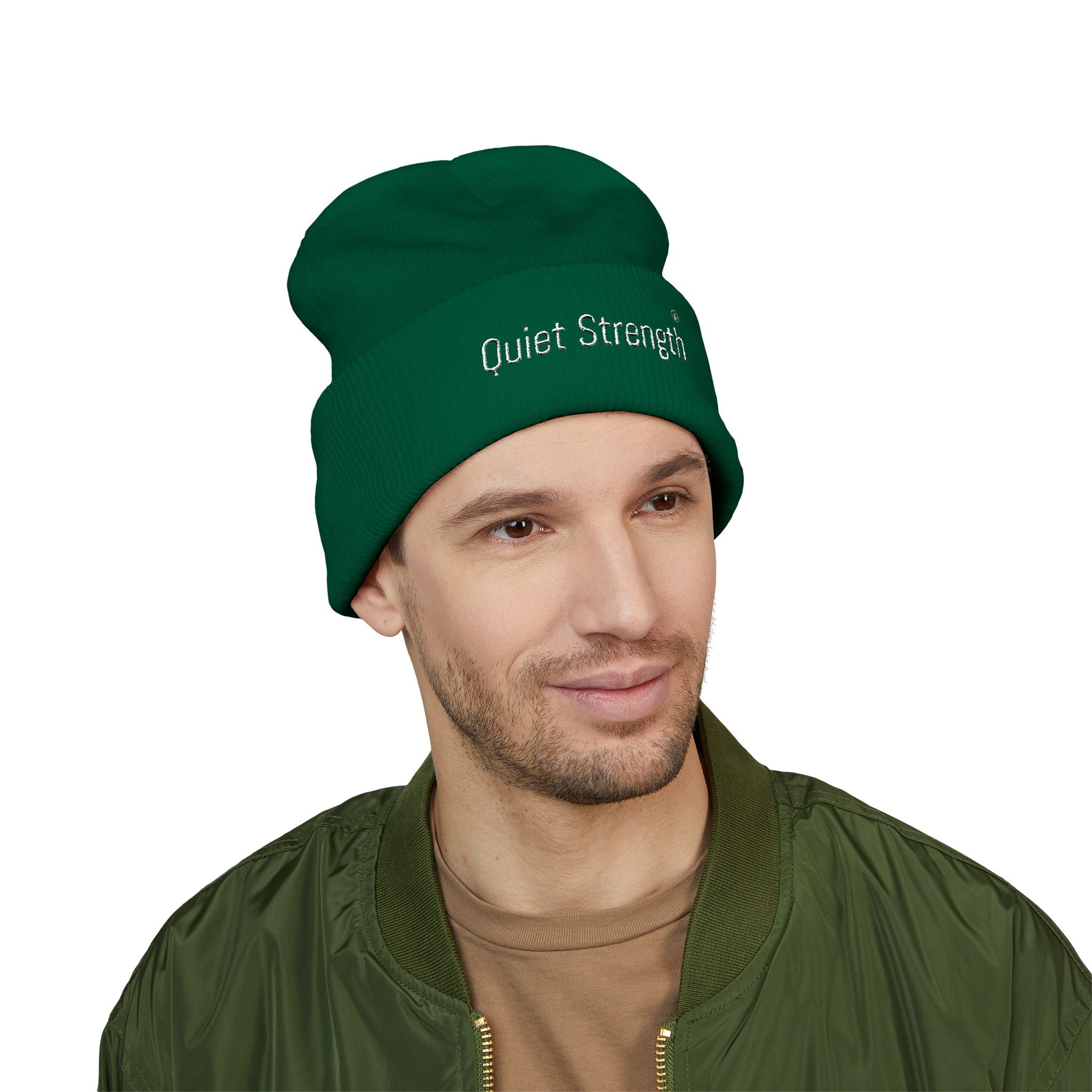 Quiet Strength Embroidered Cuffed Beanie