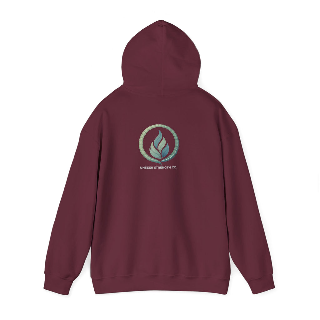 Health Symbol Hoodie – Minimal Pastel Cross & Leaf Wellness Graphic Hoodie
