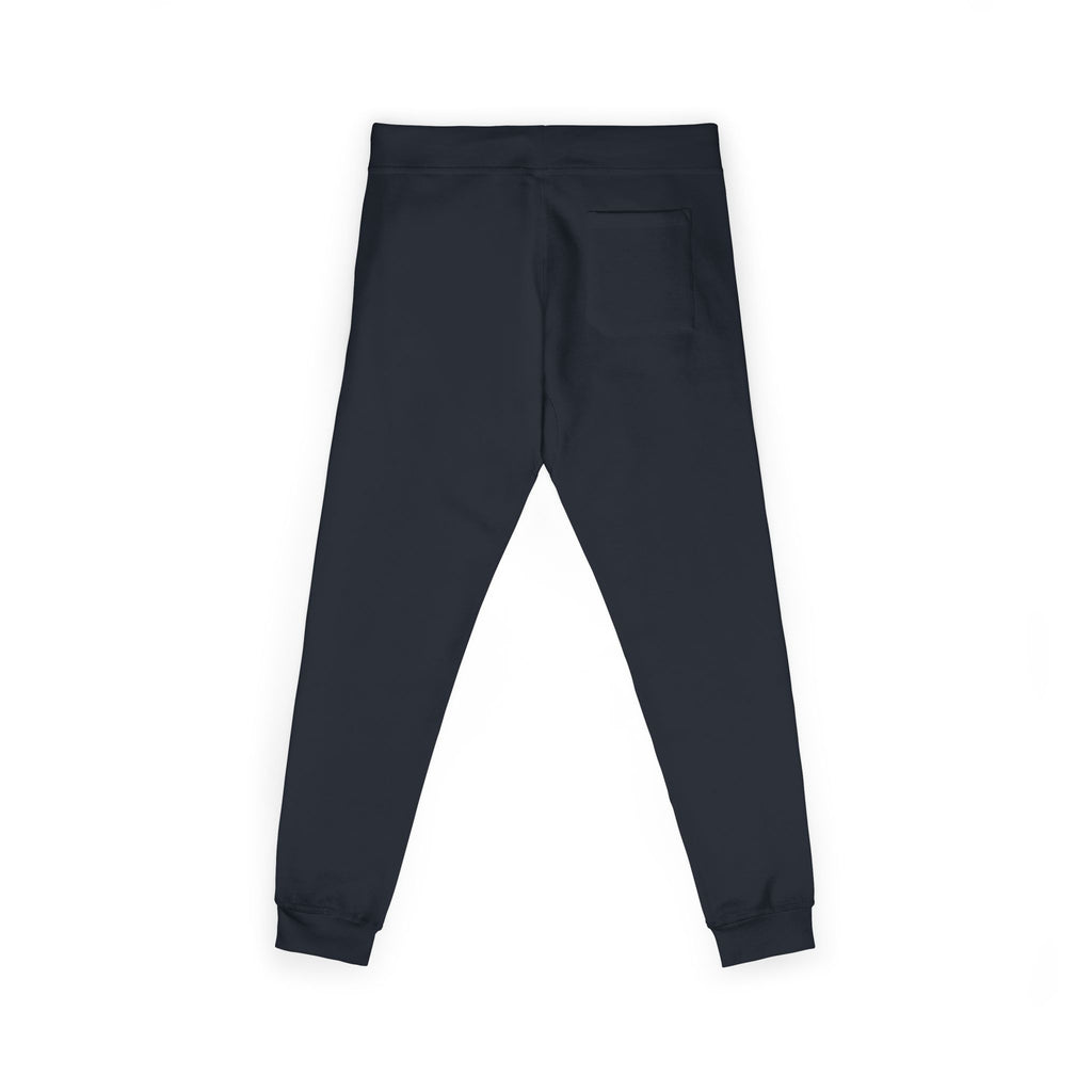 Embroidered Laurel Logo Sweatpants — White Fleece Joggers