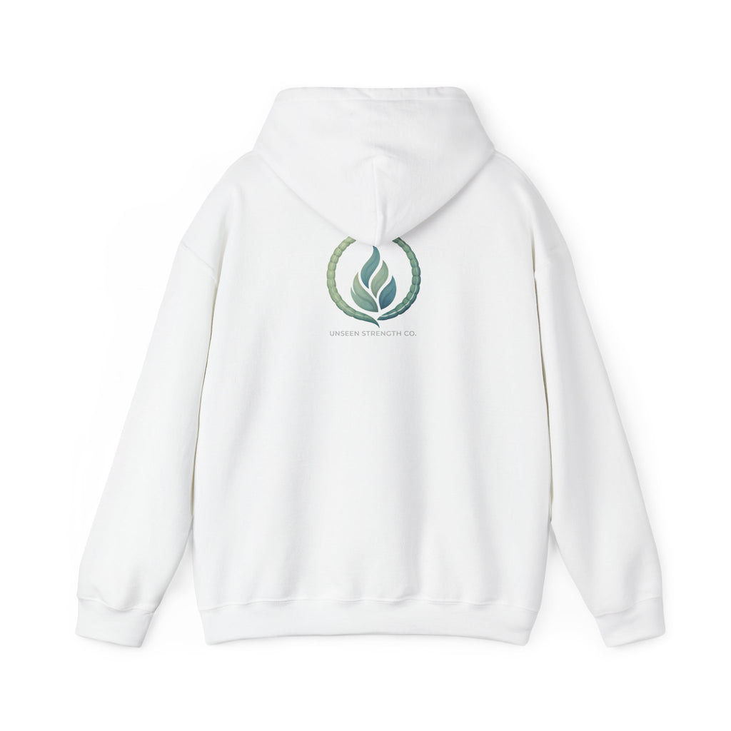 Health Symbol Hoodie – Minimal Pastel Cross & Leaf Wellness Graphic Hoodie