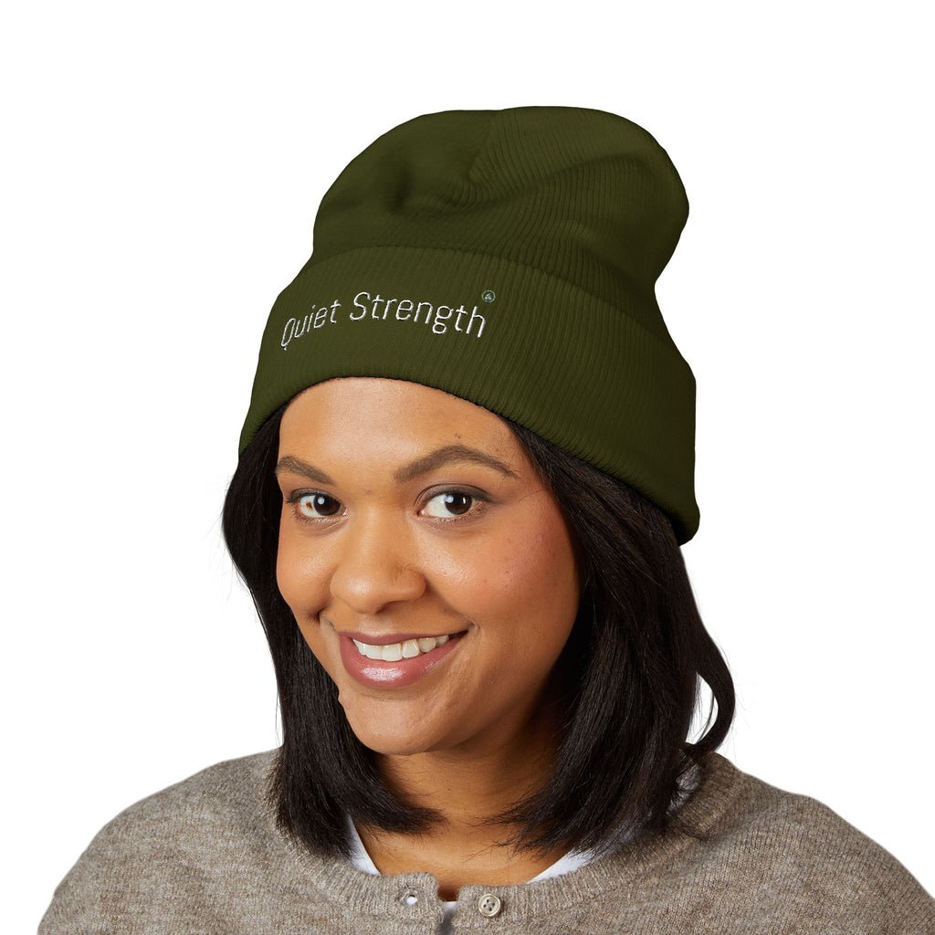 Quiet Strength Embroidered Cuffed Beanie