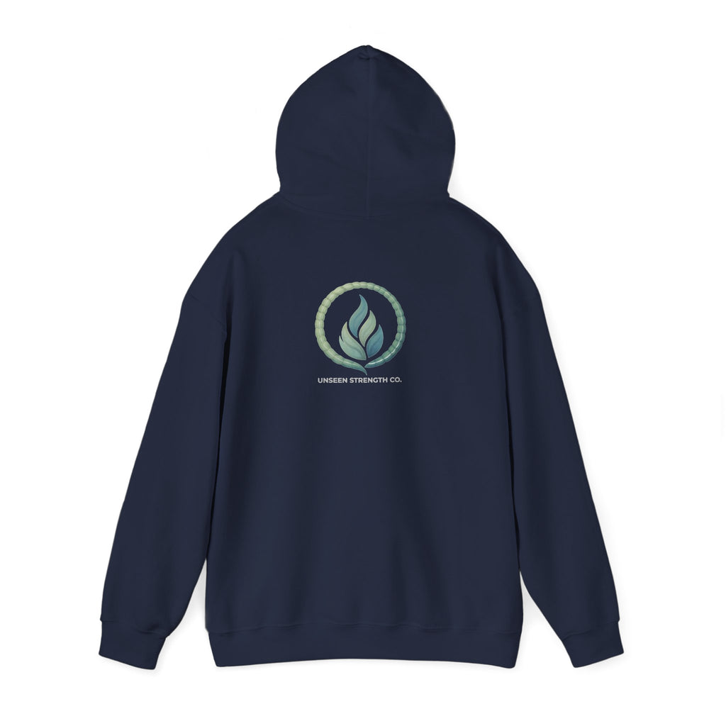 Health Symbol Hoodie – Minimal Pastel Cross & Leaf Wellness Graphic Hoodie