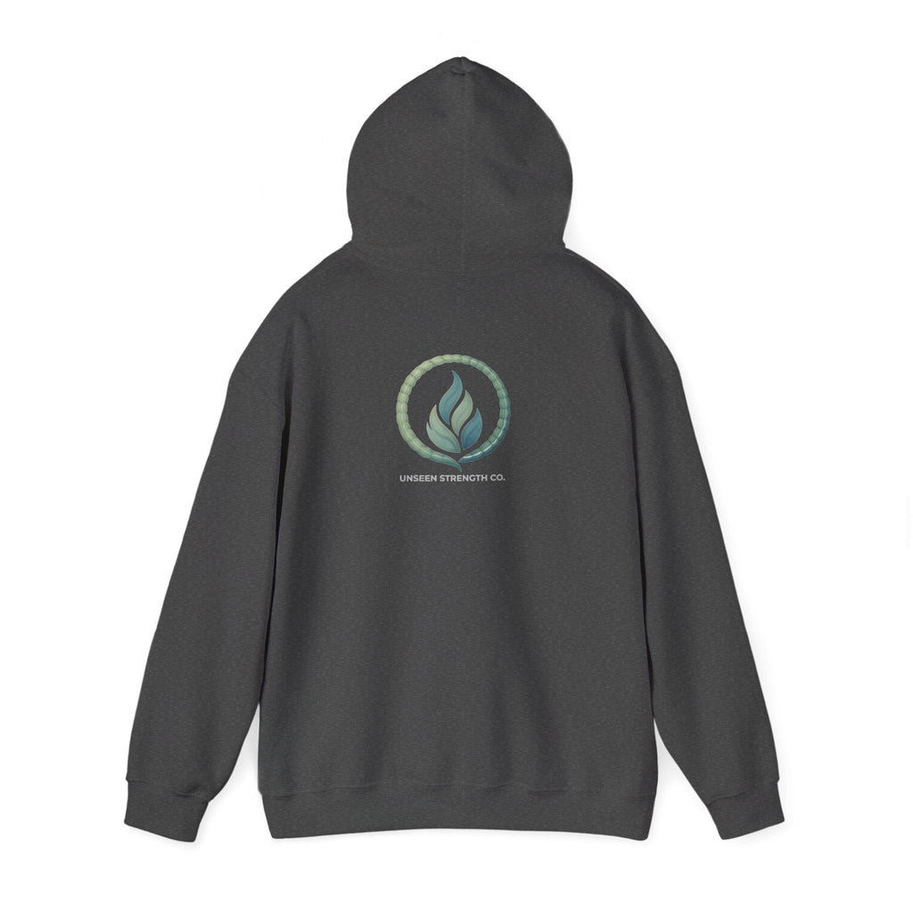 Health Symbol Hoodie – Minimal Pastel Cross & Leaf Wellness Graphic Hoodie
