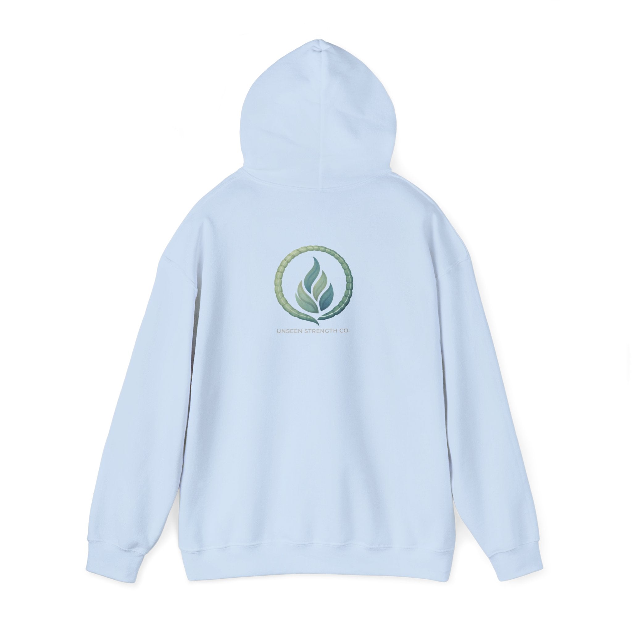 Health Symbol Hoodie – Minimal Pastel Cross & Leaf Wellness Graphic Hoodie
