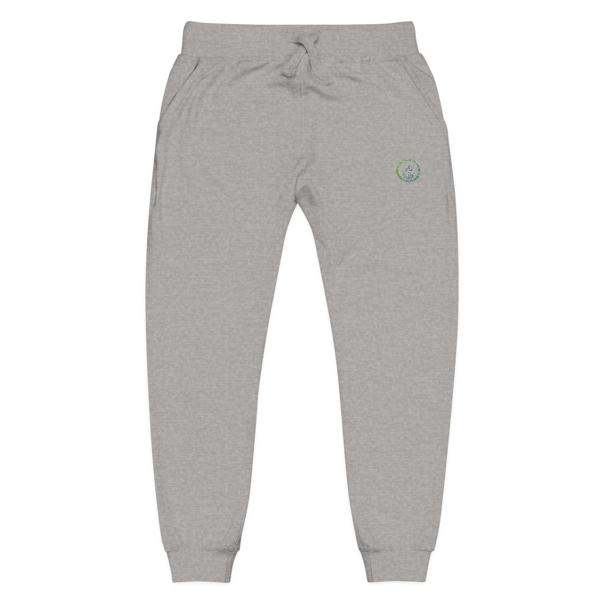 Bestickte Laurel-Logo-Sweatpants – Weiße Fleece-Jogginghose