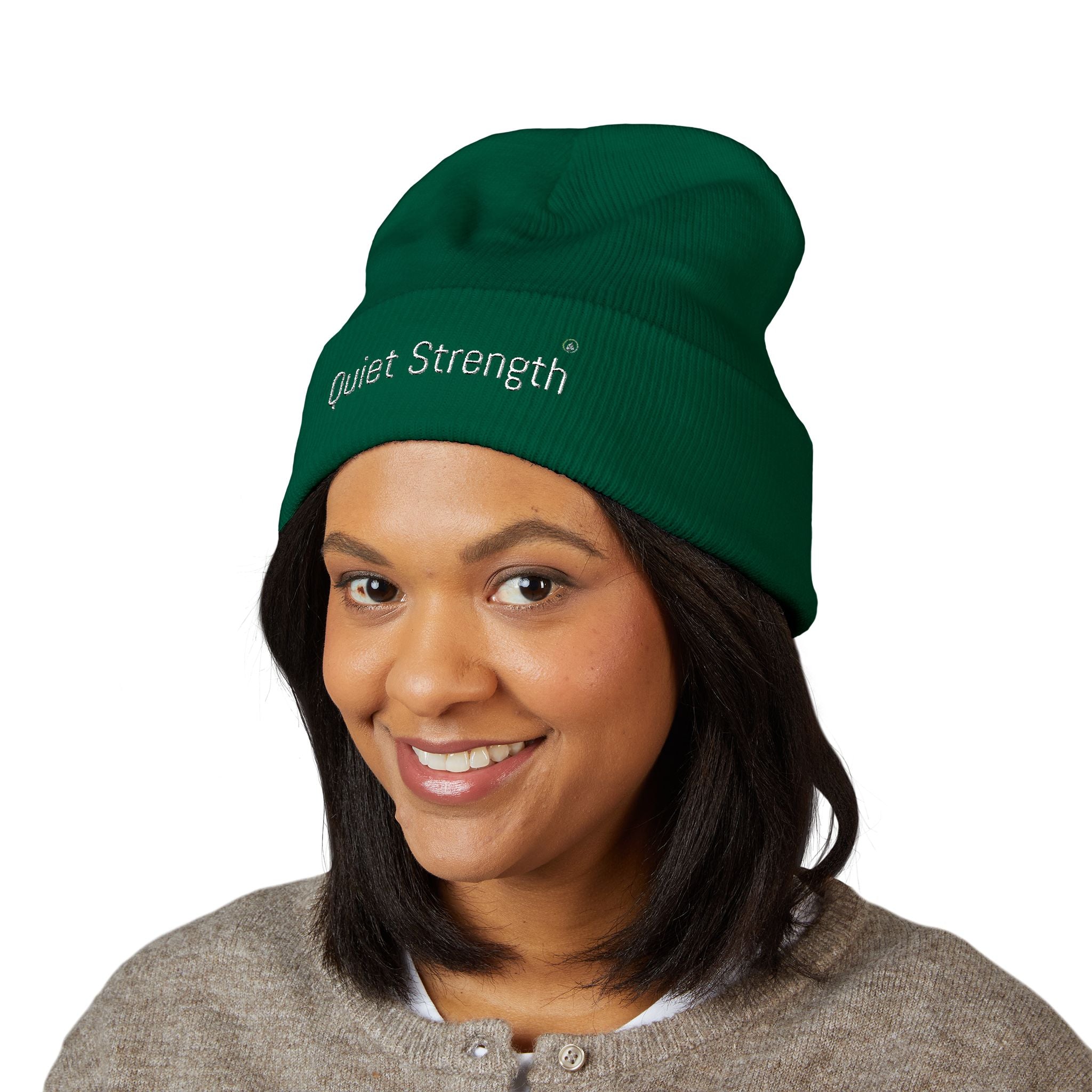 Quiet Strength Embroidered Cuffed Beanie