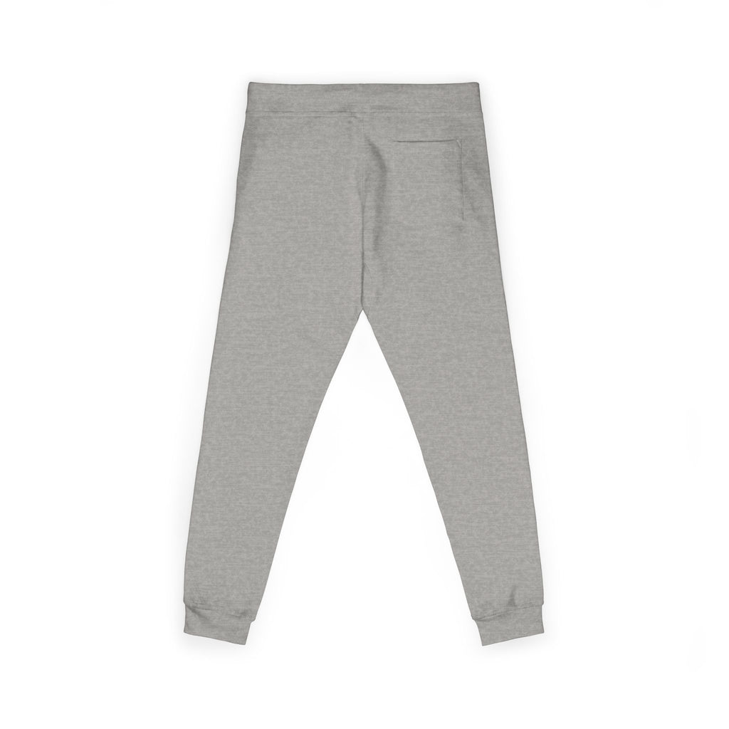 Embroidered Laurel Logo Sweatpants — White Fleece Joggers