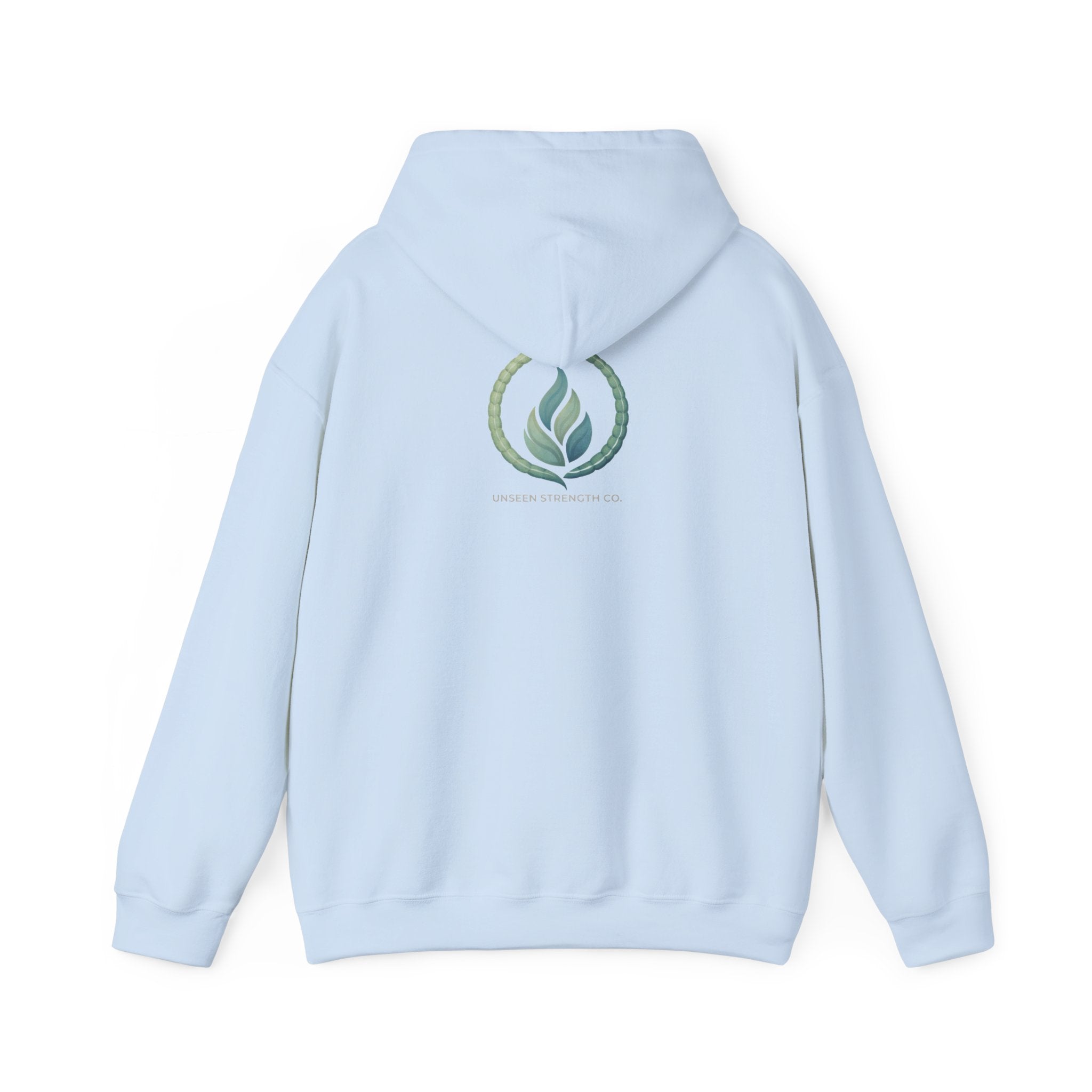 Health Symbol Hoodie – Minimal Pastel Cross & Leaf Wellness Graphic Hoodie