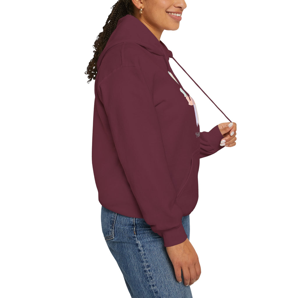 Health Symbol Hoodie – Minimal Pastel Cross & Leaf Wellness Graphic Hoodie