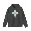 Health Symbol Hoodie – Minimal Pastel Cross & Leaf Wellness Graphic Hoodie