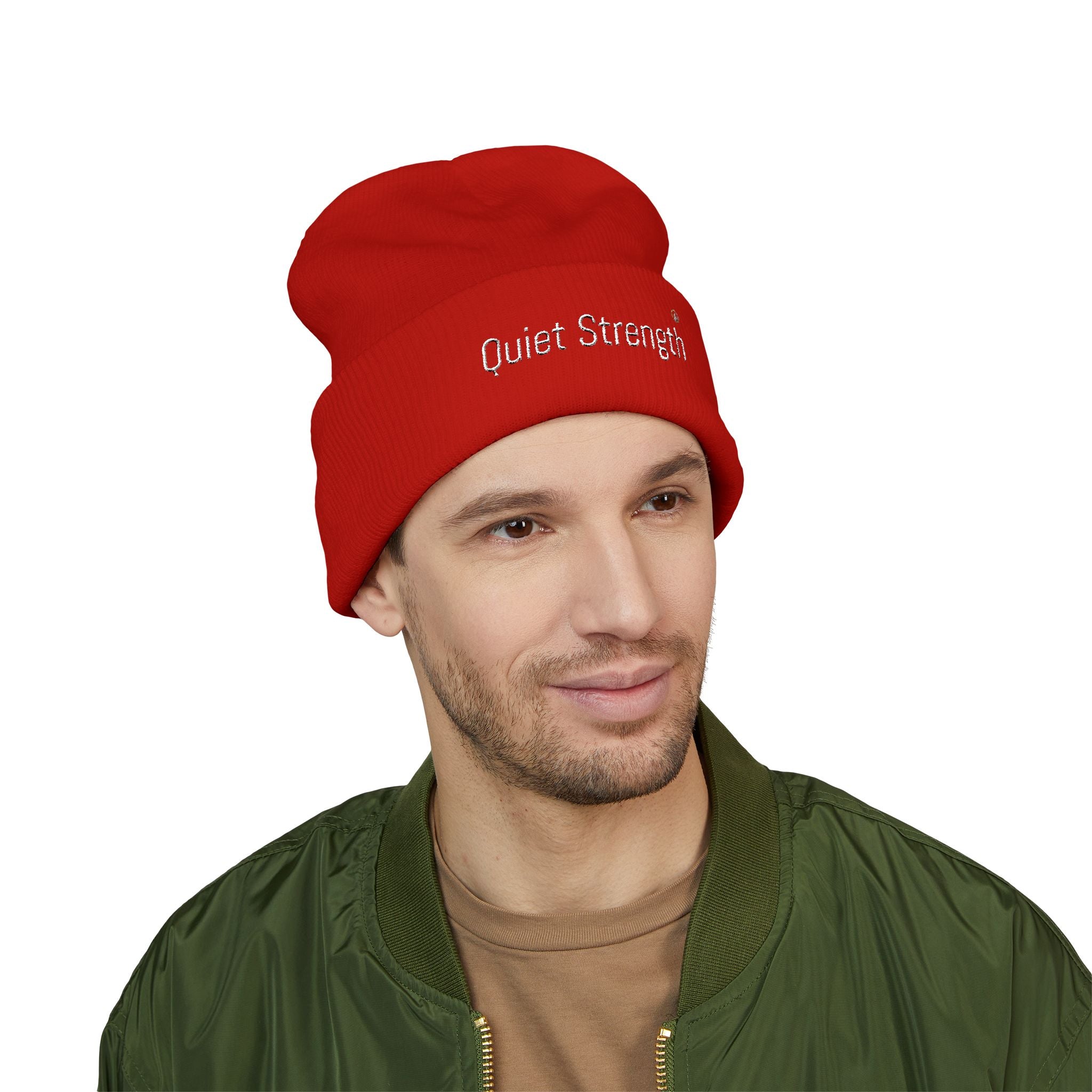 Quiet Strength Embroidered Cuffed Beanie