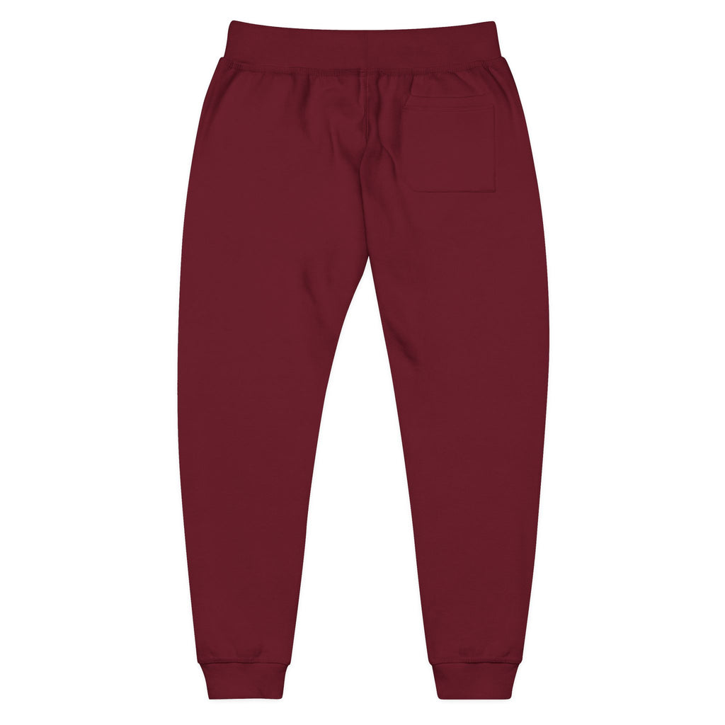 Embroidered Laurel Logo Sweatpants — White Fleece Joggers