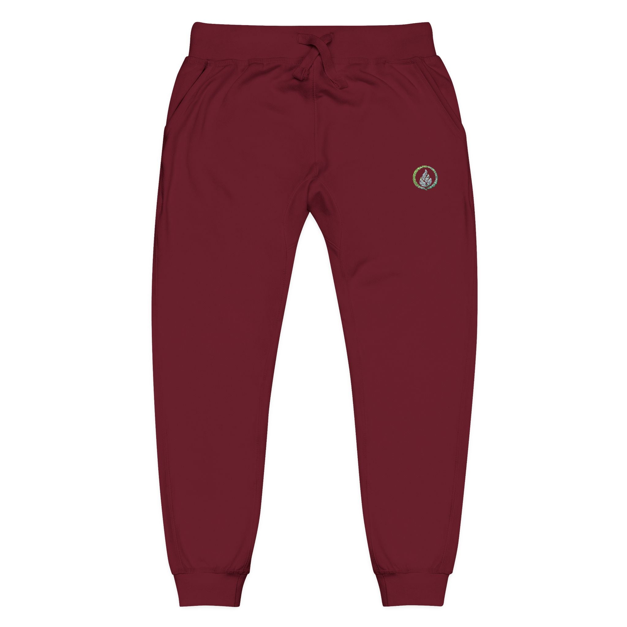 Bestickte Laurel-Logo-Sweatpants – Weiße Fleece-Jogginghose