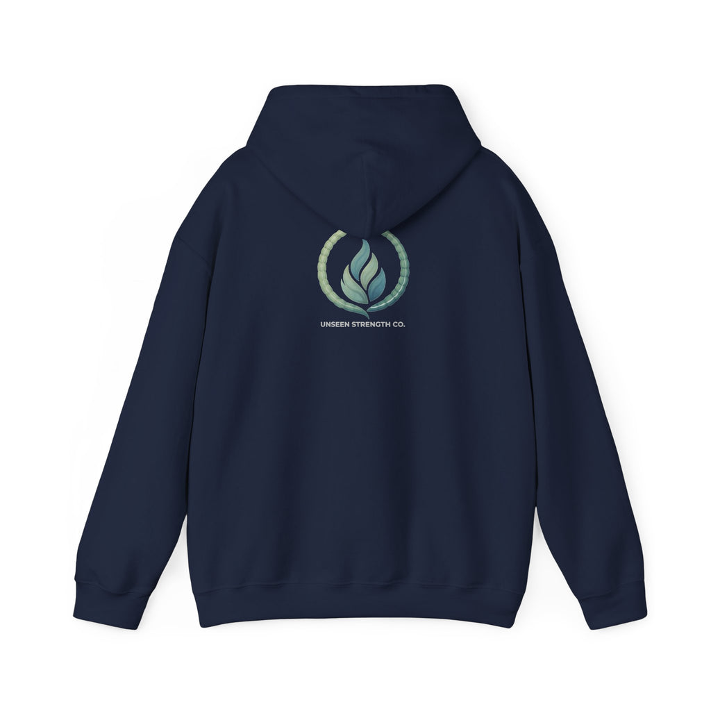 Health Symbol Hoodie – Minimal Pastel Cross & Leaf Wellness Graphic Hoodie