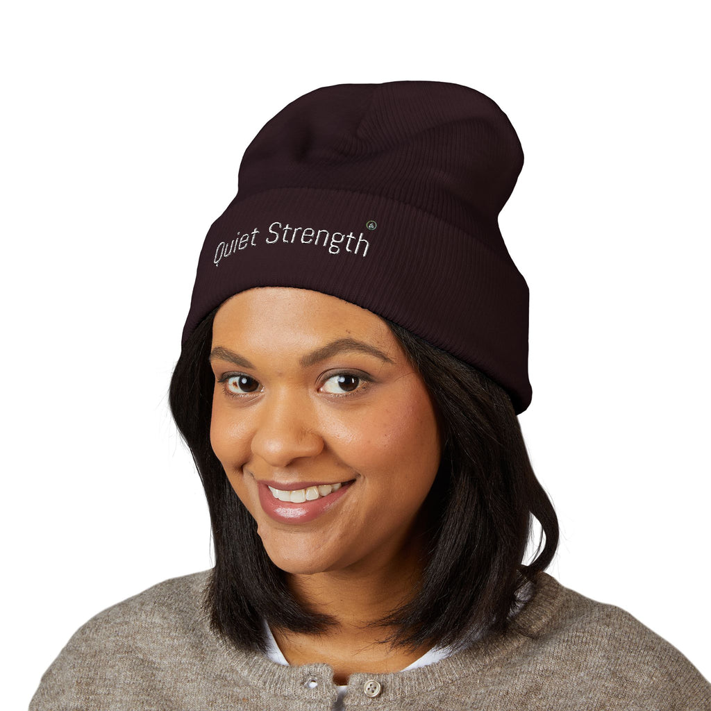 Quiet Strength Embroidered Cuffed Beanie