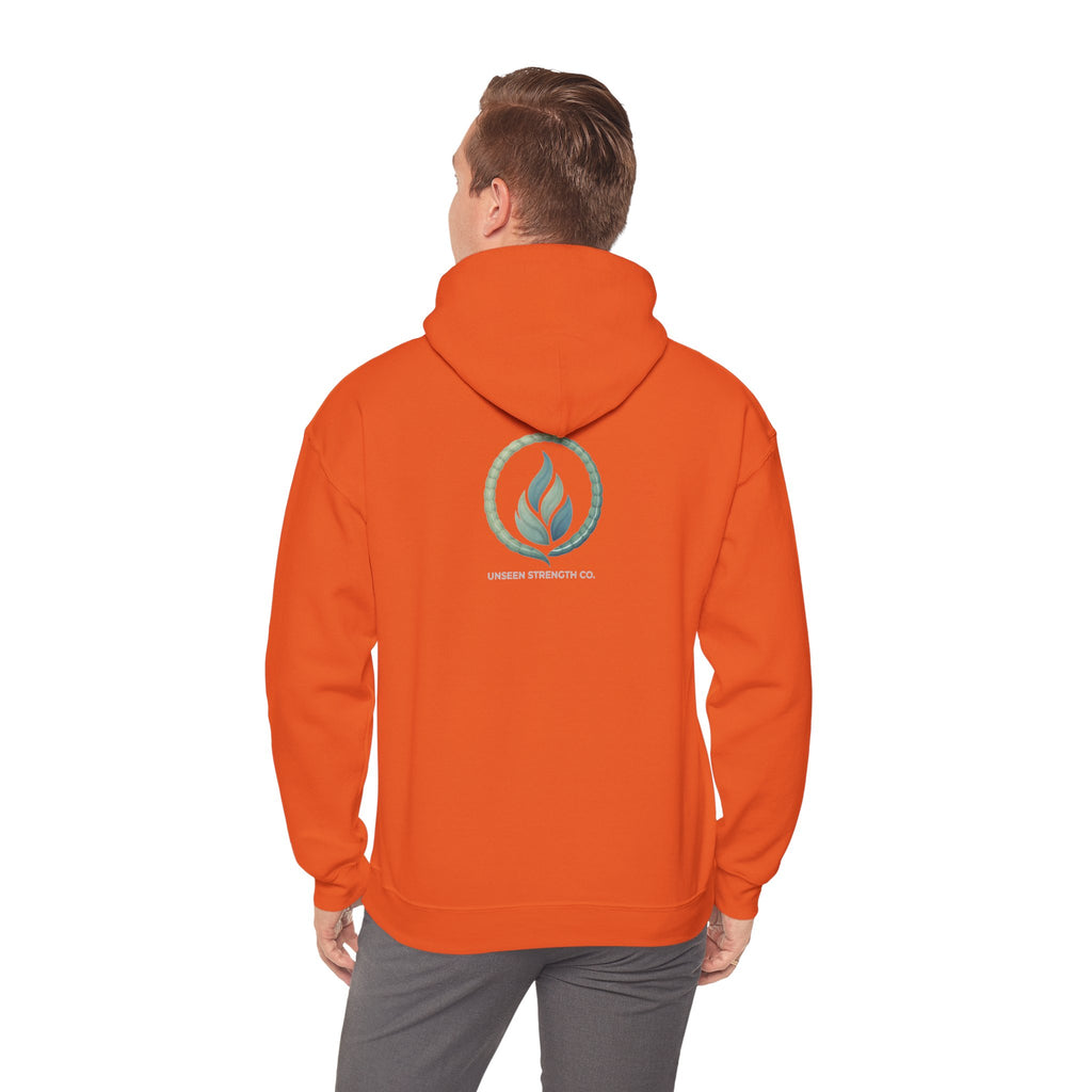 Health Symbol Hoodie – Minimal Pastel Cross & Leaf Wellness Graphic Hoodie