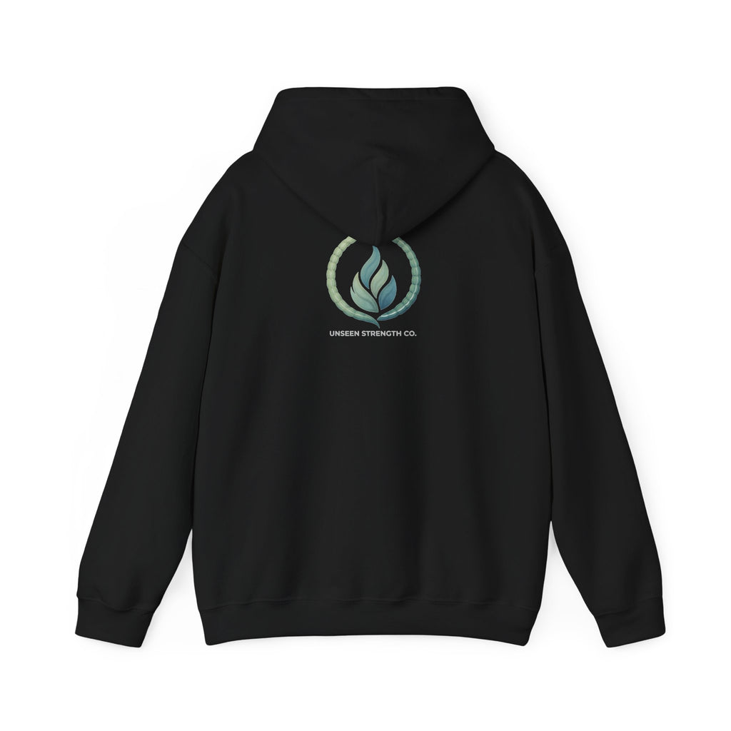 Health Symbol Hoodie – Minimal Pastel Cross & Leaf Wellness Graphic Hoodie
