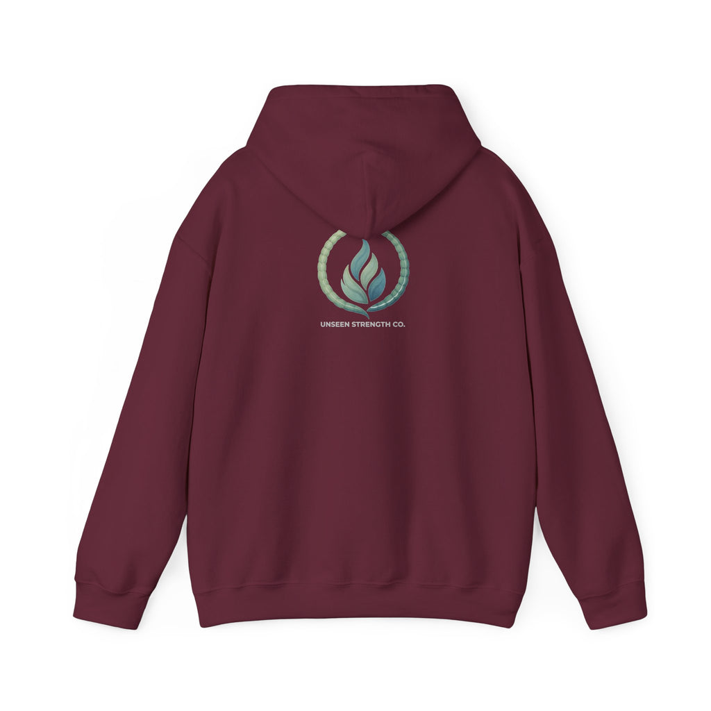 Health Symbol Hoodie – Minimal Pastel Cross & Leaf Wellness Graphic Hoodie