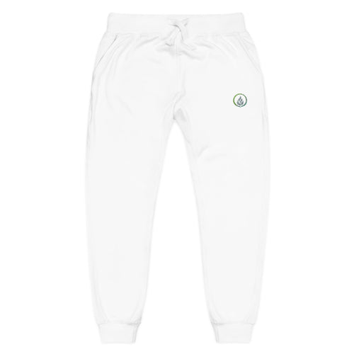 Bestickte Laurel-Logo-Sweatpants – Weiße Fleece-Jogginghose