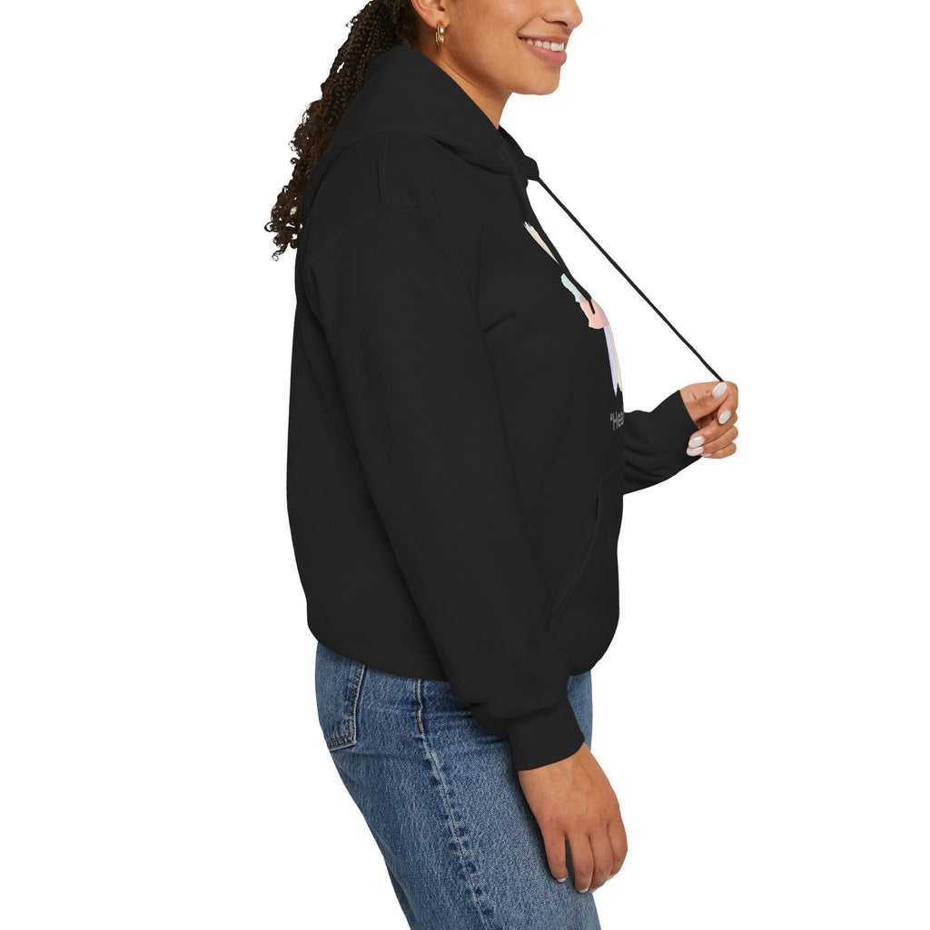 Health Symbol Hoodie – Minimal Pastel Cross & Leaf Wellness Graphic Hoodie
