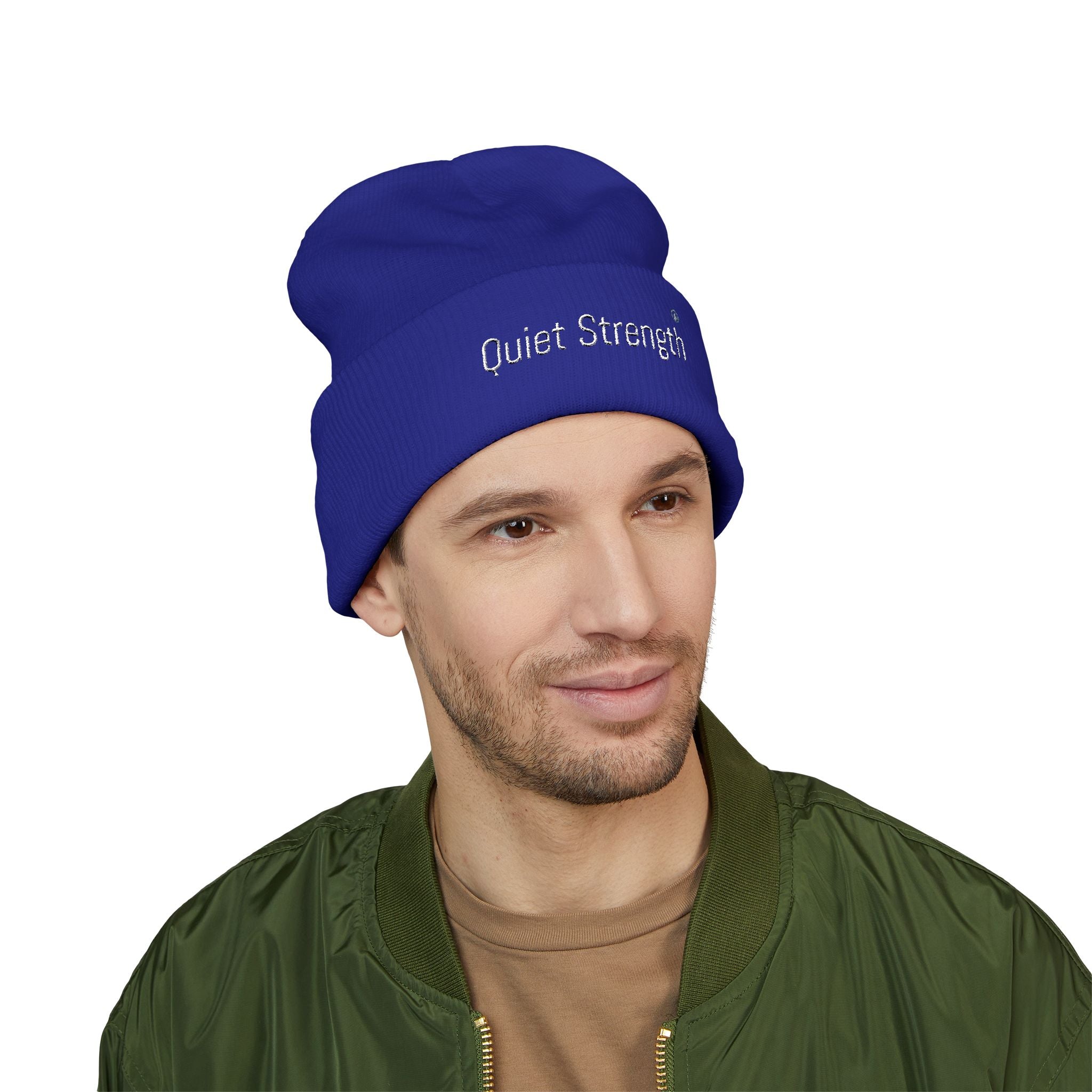 Quiet Strength Embroidered Cuffed Beanie