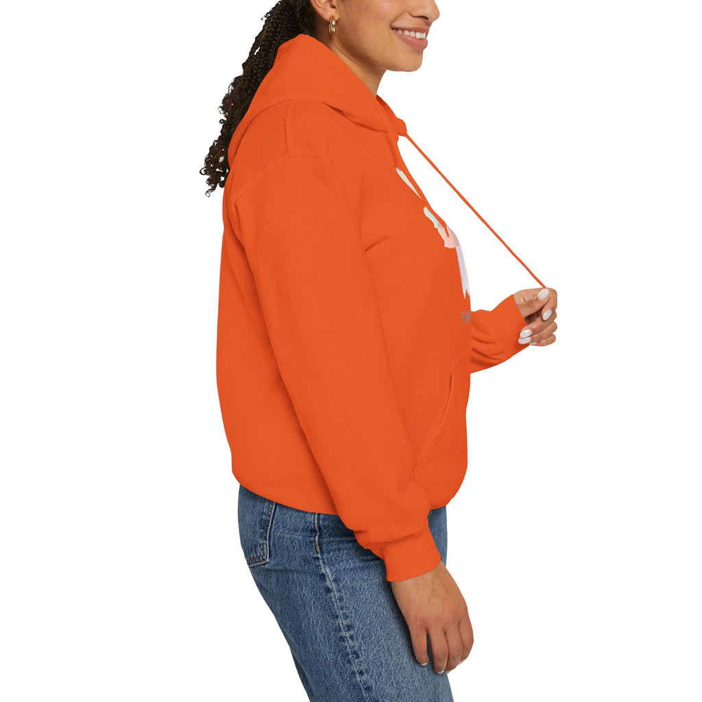 Health Symbol Hoodie – Minimal Pastel Cross & Leaf Wellness Graphic Hoodie