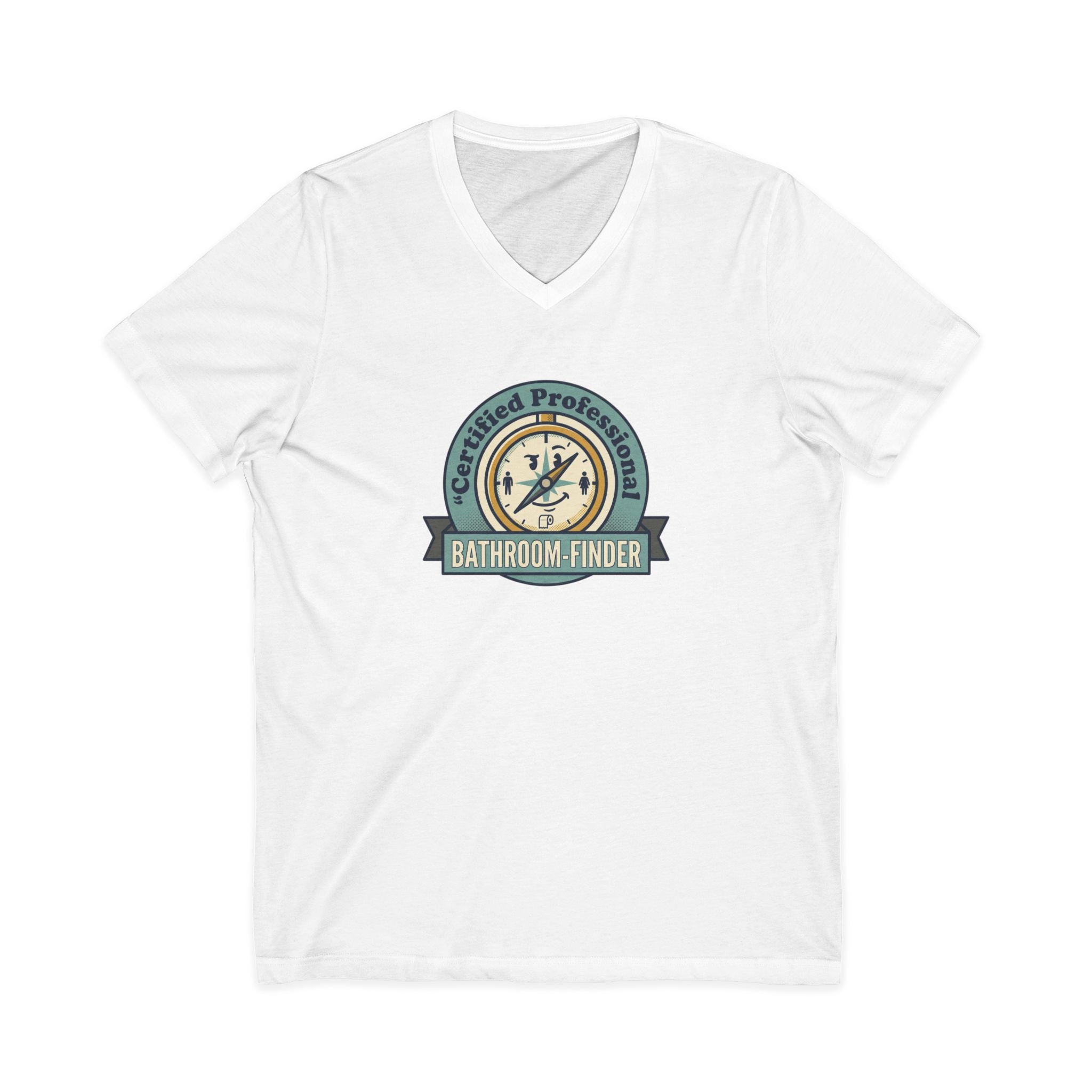 Bathroom Finder V-Neck Tee - Unseen Strength Co