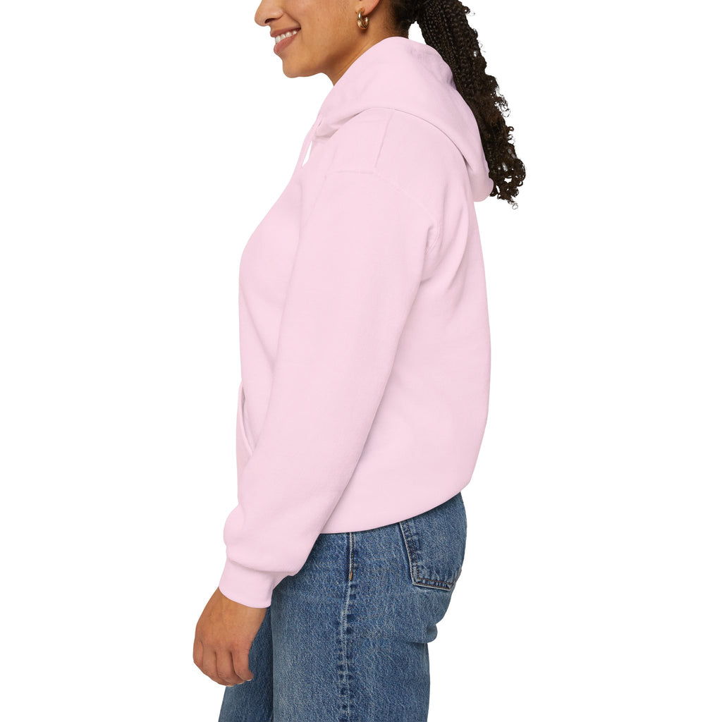 Health Symbol Hoodie – Minimal Pastel Cross & Leaf Wellness Graphic Hoodie