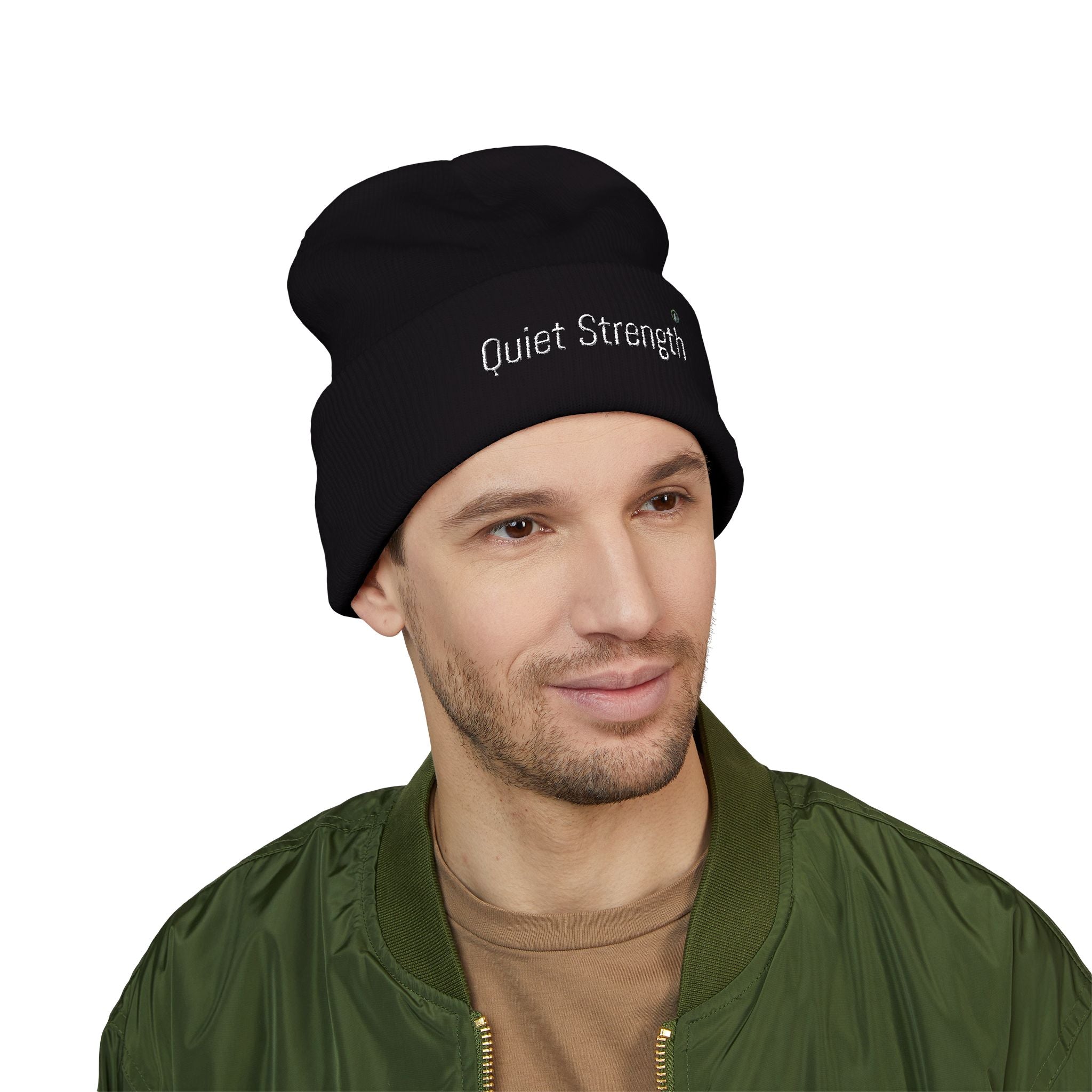Quiet Strength Embroidered Cuffed Beanie