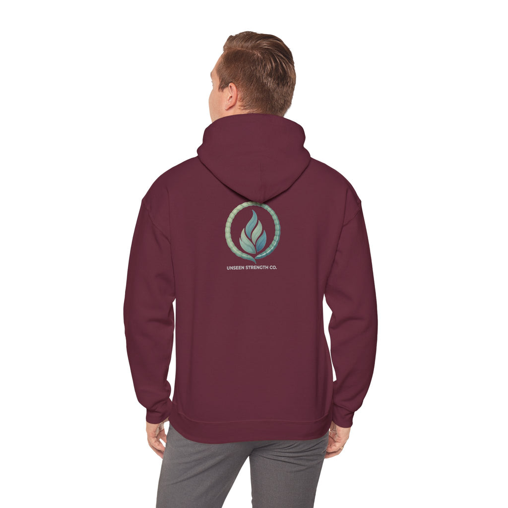 Health Symbol Hoodie – Minimal Pastel Cross & Leaf Wellness Graphic Hoodie