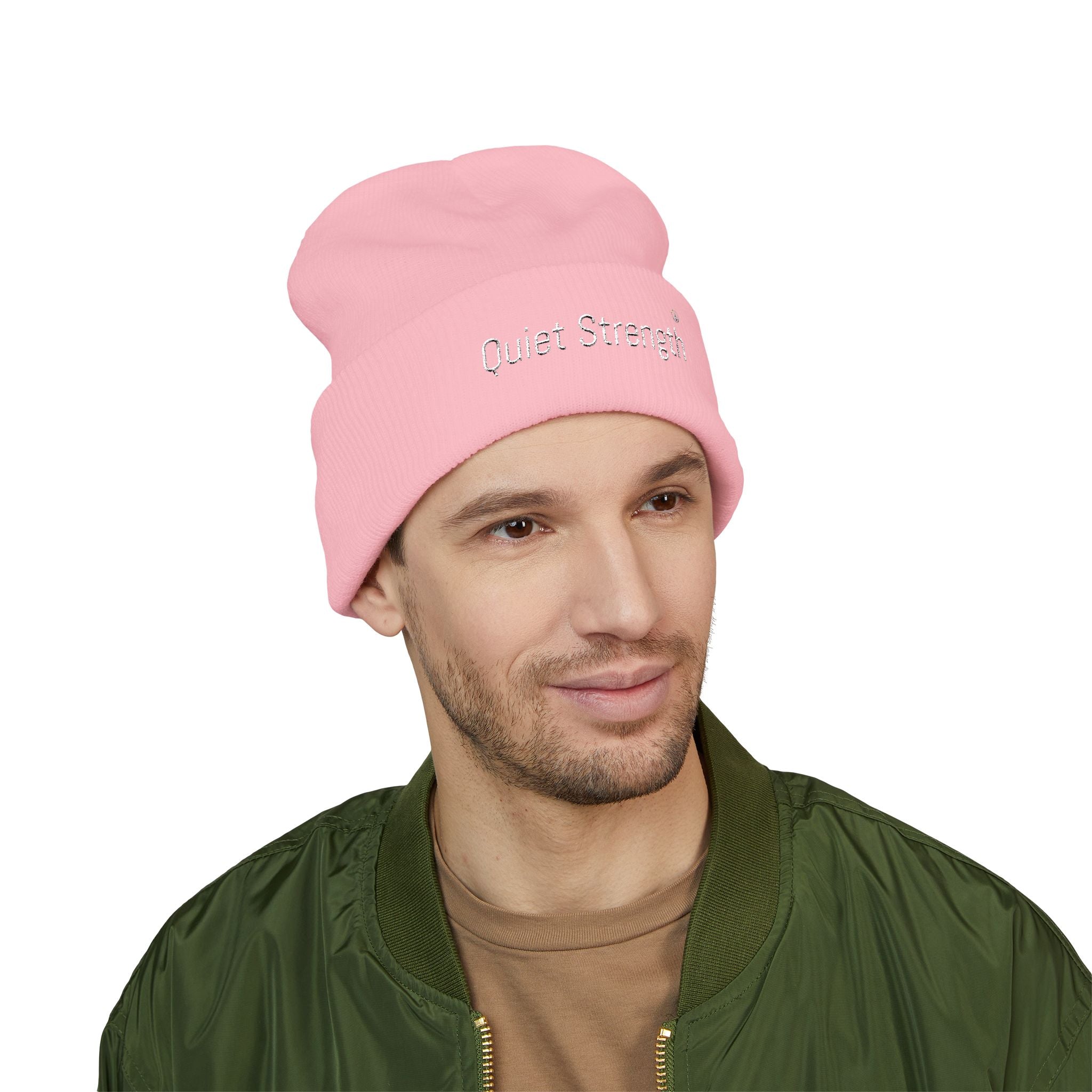 Quiet Strength Embroidered Cuffed Beanie