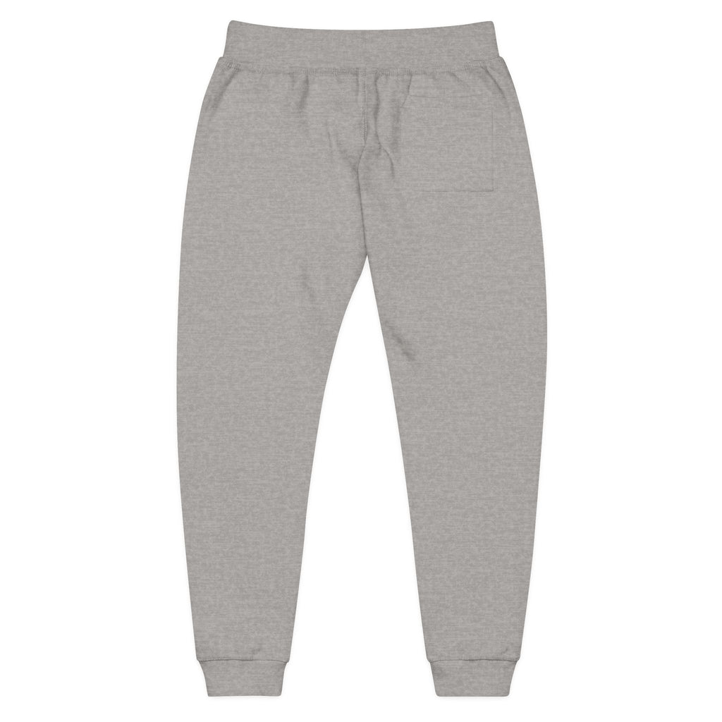Embroidered Laurel Logo Sweatpants — White Fleece Joggers