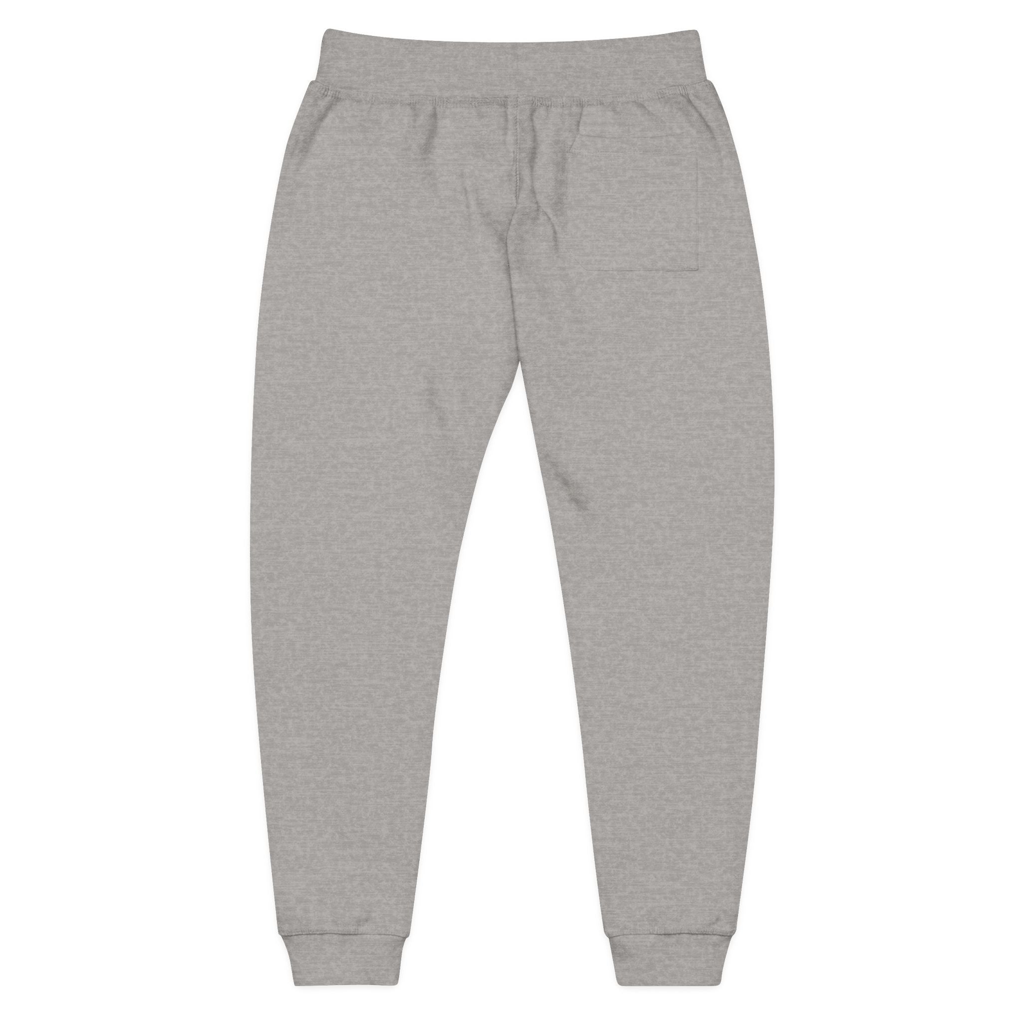 Embroidered Laurel Logo Sweatpants — White Fleece Joggers