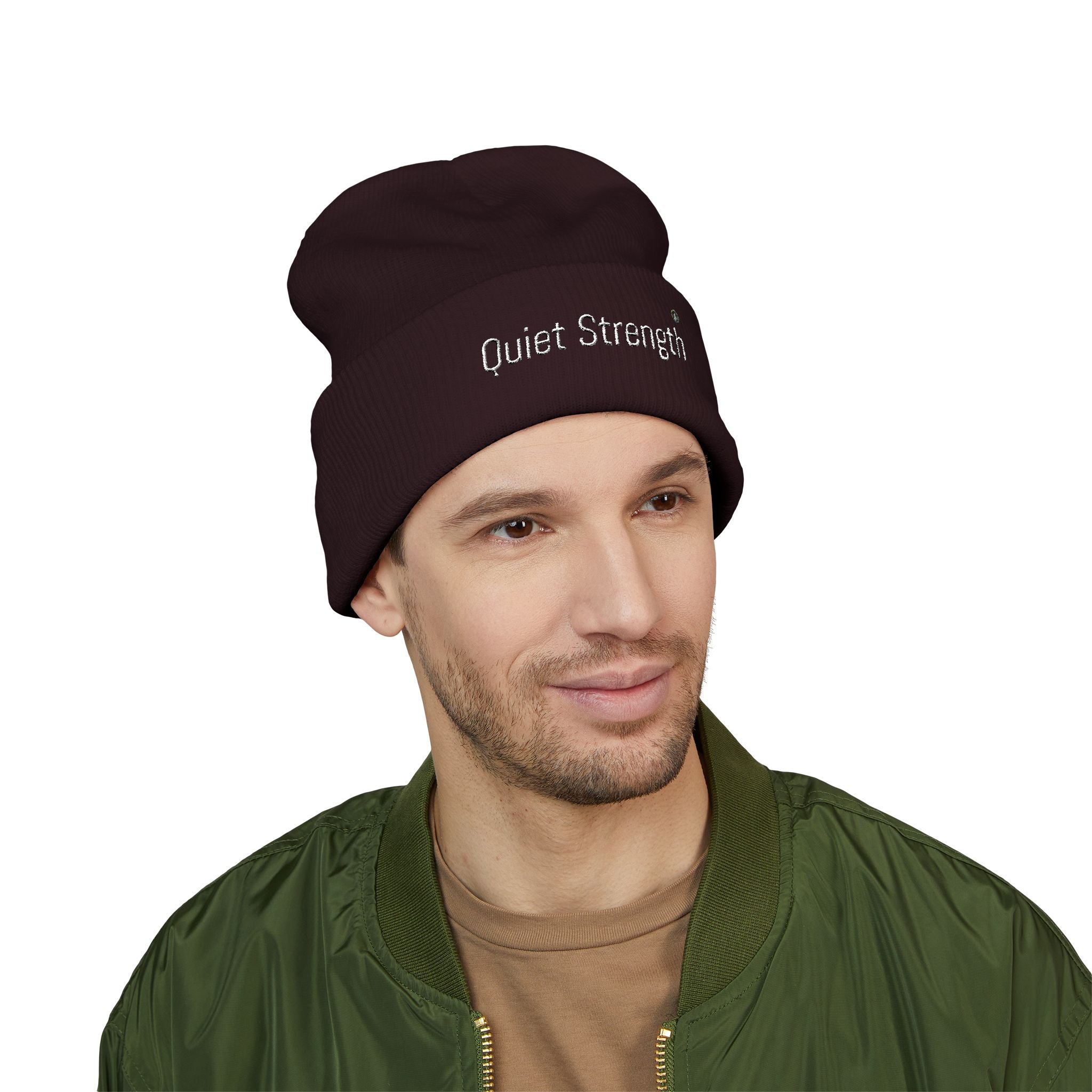Quiet Strength Embroidered Cuffed Beanie